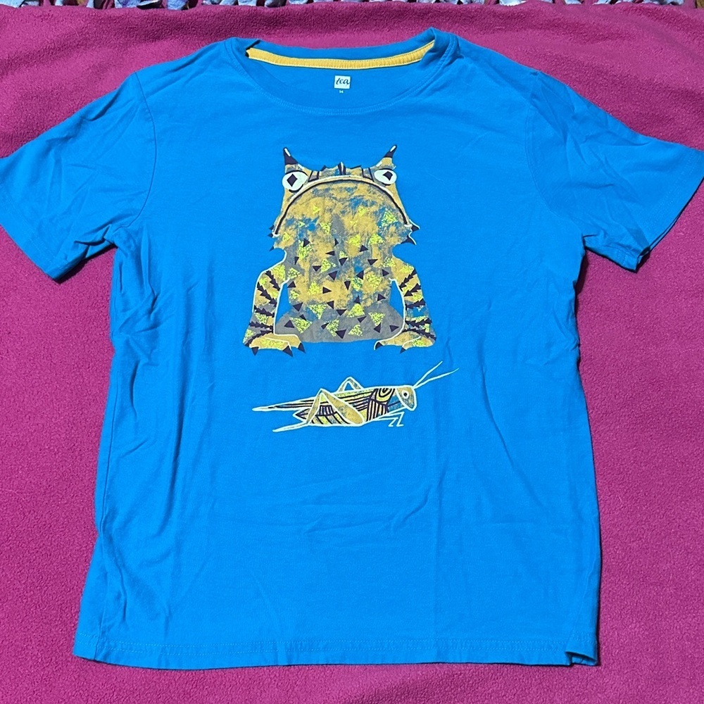 Tea Collection Teal Horned Lizard Tee, Sz 14
